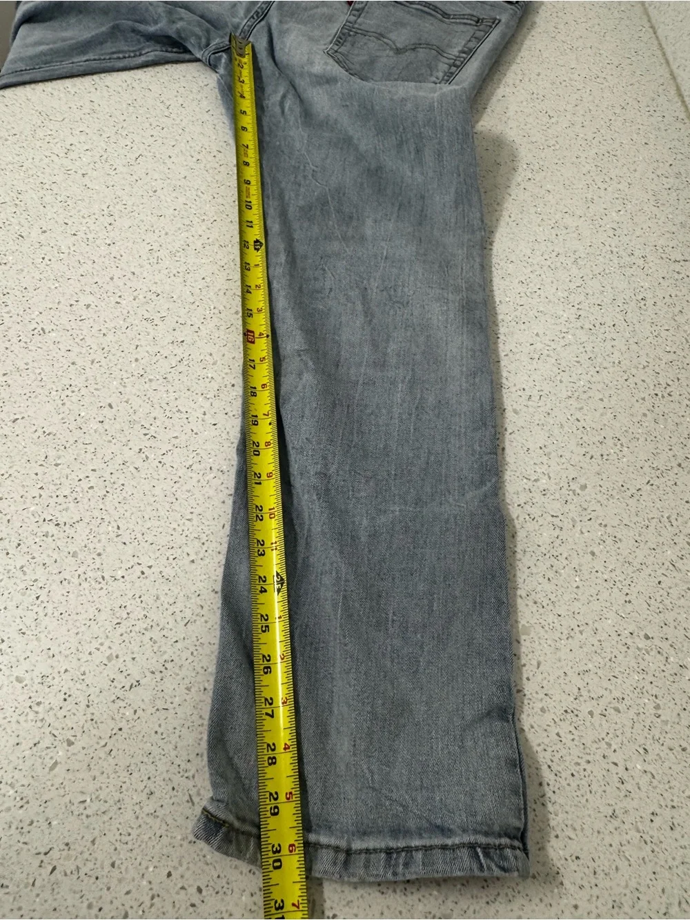 Levis 513 Men's Jeans 36x30 Blue Denim Light Wash Slim Straight Pockets Fade